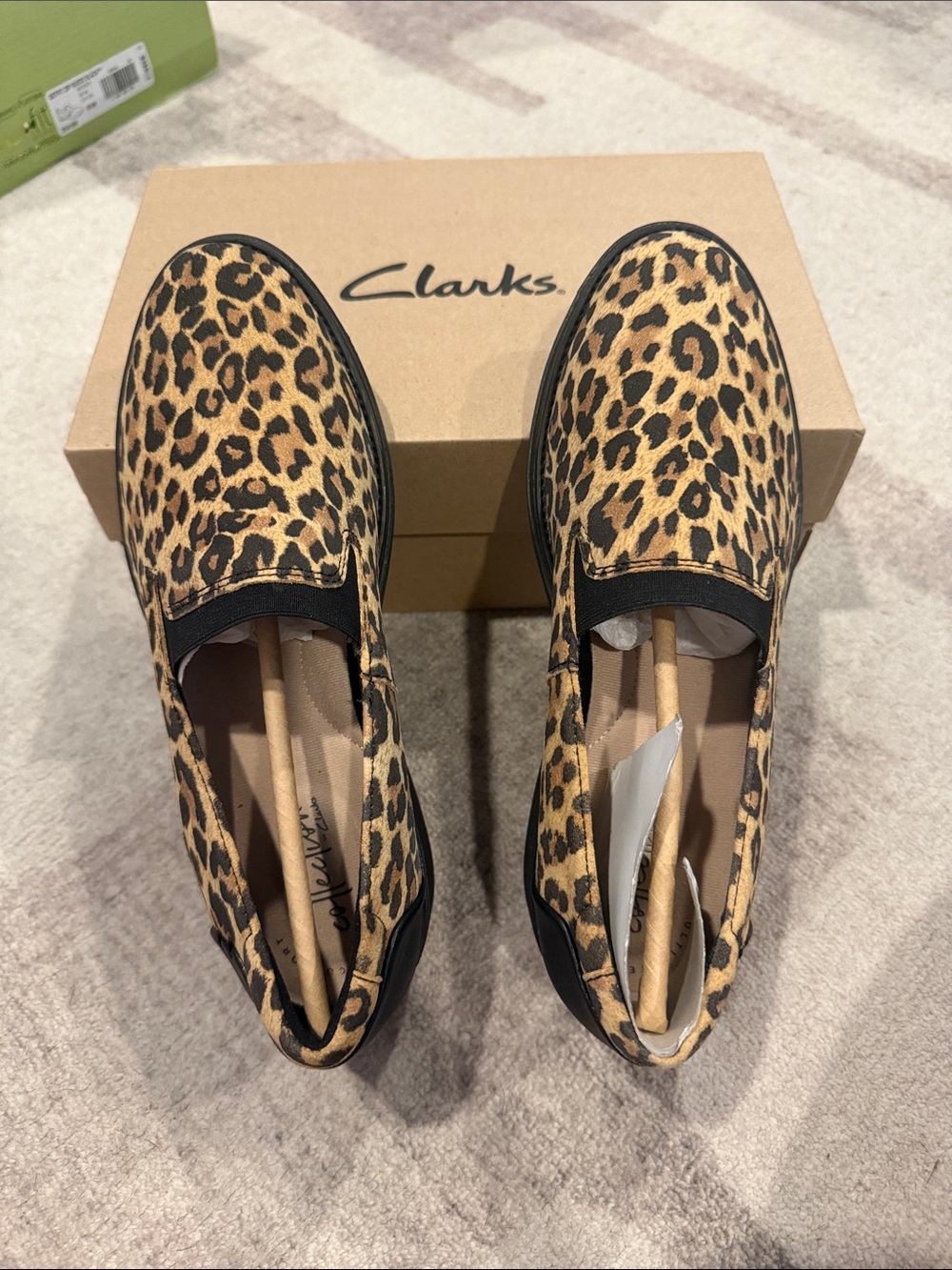 Clarks Leopard-Print Slip-On Flats - Tan & Black